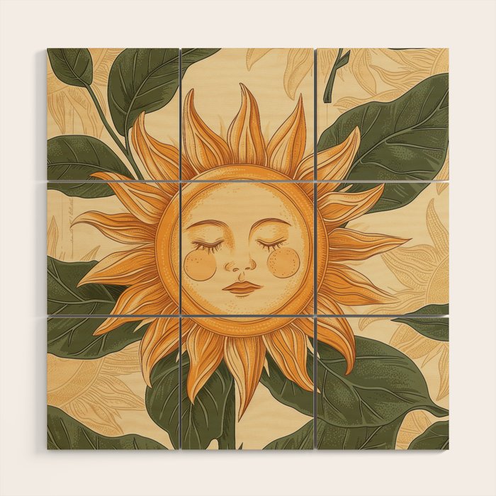 Sunflower Face - Dreaming Wood Wall Art Gallery Image 1