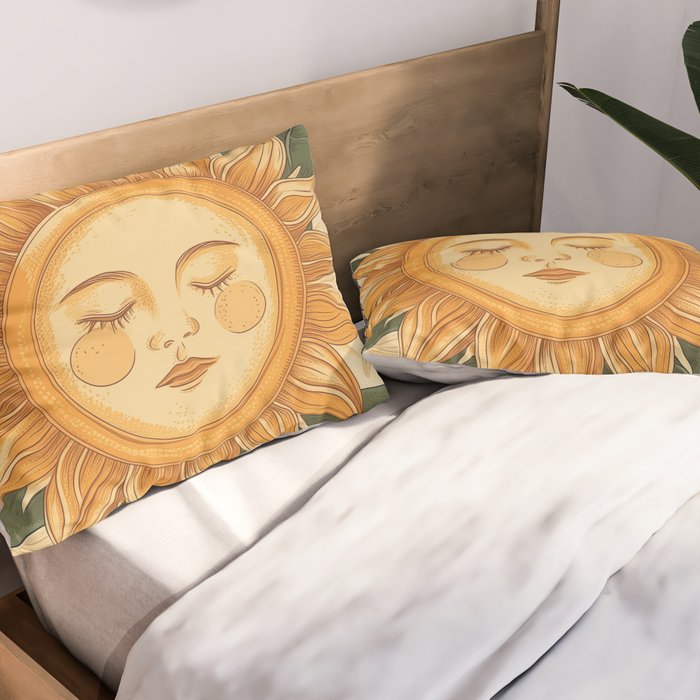 Sunflower Face - Dreaming Pillow Sham Gallery Image 2
