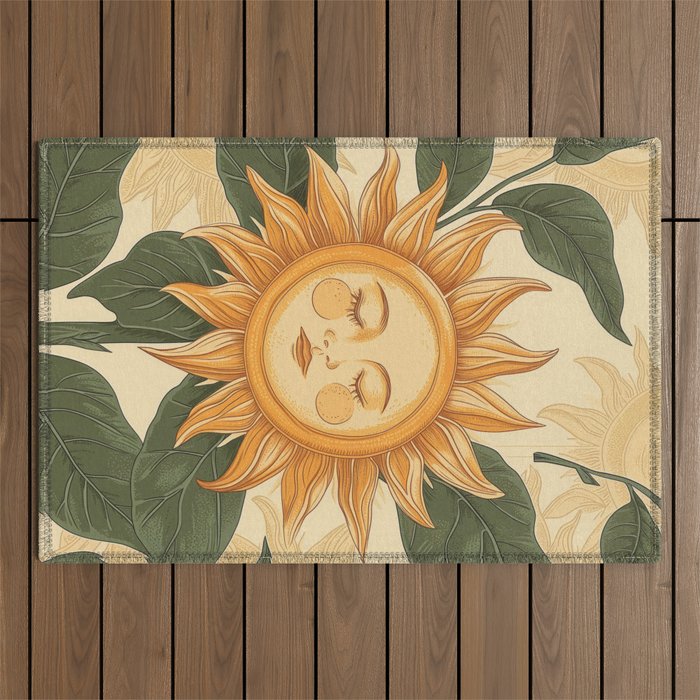 Sunflower Face - Dreaming Outdoor Rug Gallery Image 1