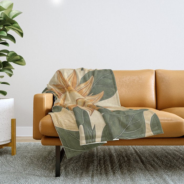 Sunflower Face - Dreaming Throw Blanket Gallery Image 1
