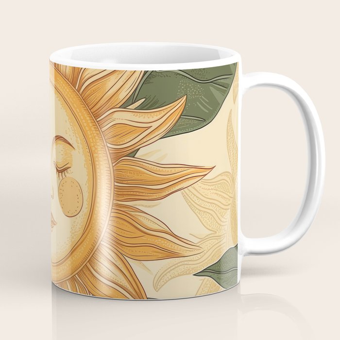 Sunflower Face - Dreaming Coffee Mug Gallery Image 1