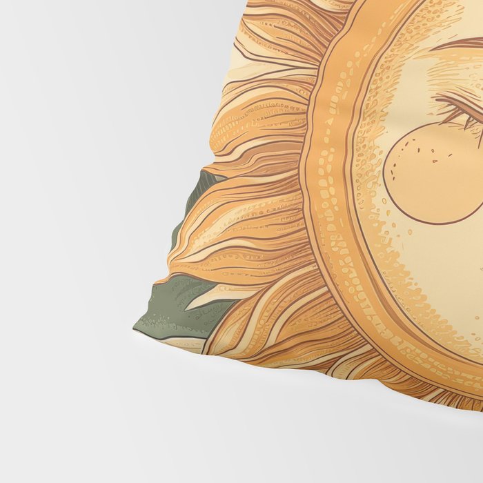 Sunflower Face - Dreaming Pillow Sham Gallery Image 4