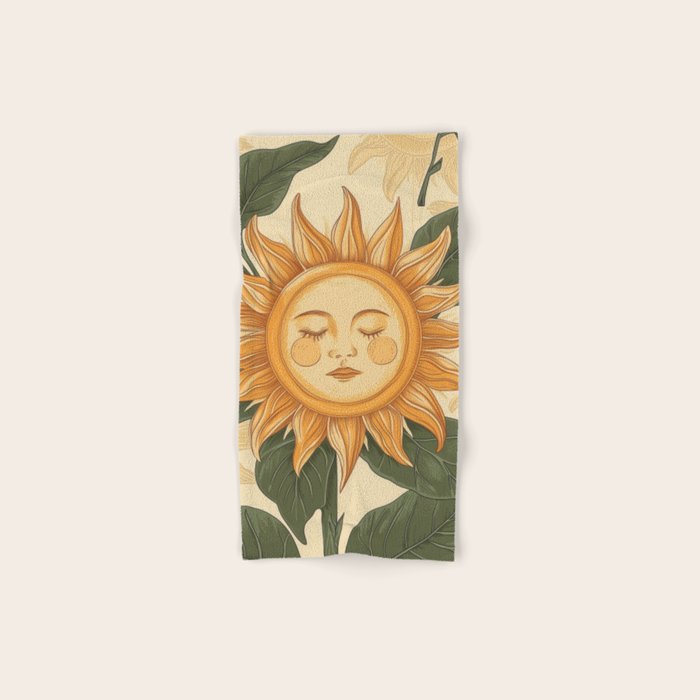 Sunflower Face - Dreaming Bath Towel Gallery Image 1