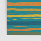 Crayon Stripes in Moroccan Teal Blue, Orange, Ochre, Green, Yellow Poster Gallery Image 3