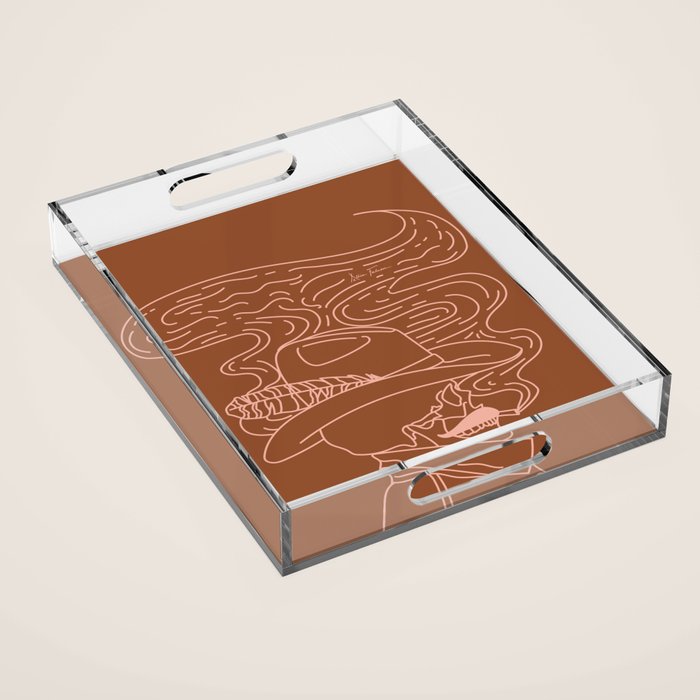 Love or Die Tryinâ - Cowhand - Rust & Peach Acrylic Tray Gallery Image 1