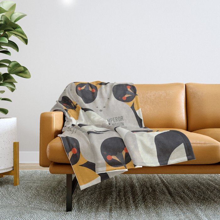 Emperor Penguin, Wildlife of Antarctica Throw Blanket Gallery Image 1