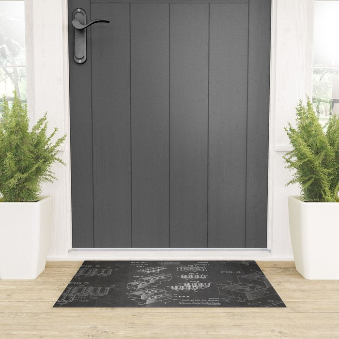 Legos Patent - Legos Brick Art - Black Chalkboard Welcome Mat Gallery Image 3