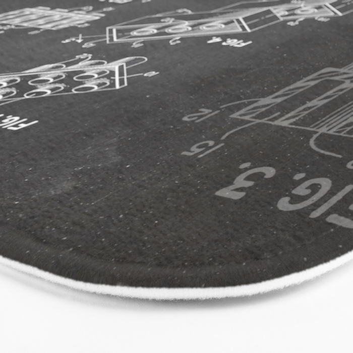 Legos Patent - Legos Brick Art - Black Chalkboard Bath Mat Gallery Image 3