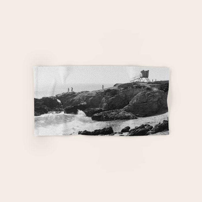 Leo Carrillo State Beach | Malibu California | Black and White Photography | Malibu Photography Bath Towel Gallery Image 1