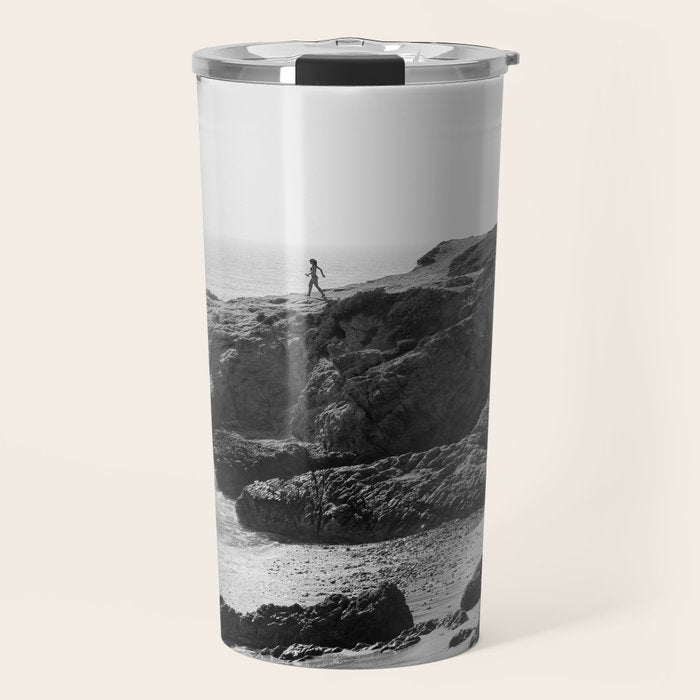 Leo Carrillo State Beach | Malibu California | Black and White Photography | Malibu Photography Travel Mug Gallery Image 1