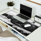Leo Carrillo State Beach | Malibu California | Black and White Photography | Malibu Photography Desk Mat Gallery Image 2