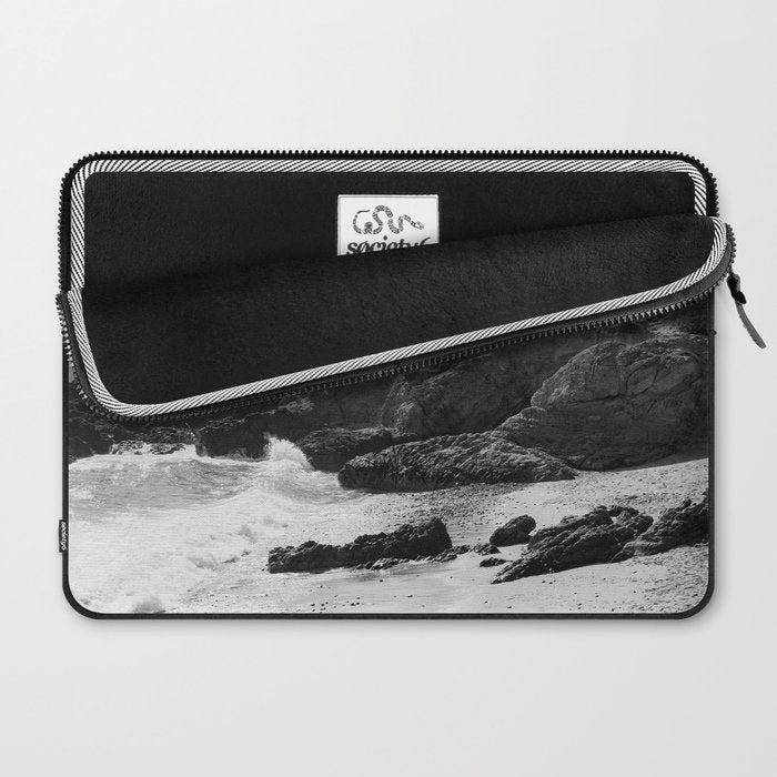Leo Carrillo State Beach | Malibu California | Black and White Photography | Malibu Photography Laptop Sleeve Gallery Image 2