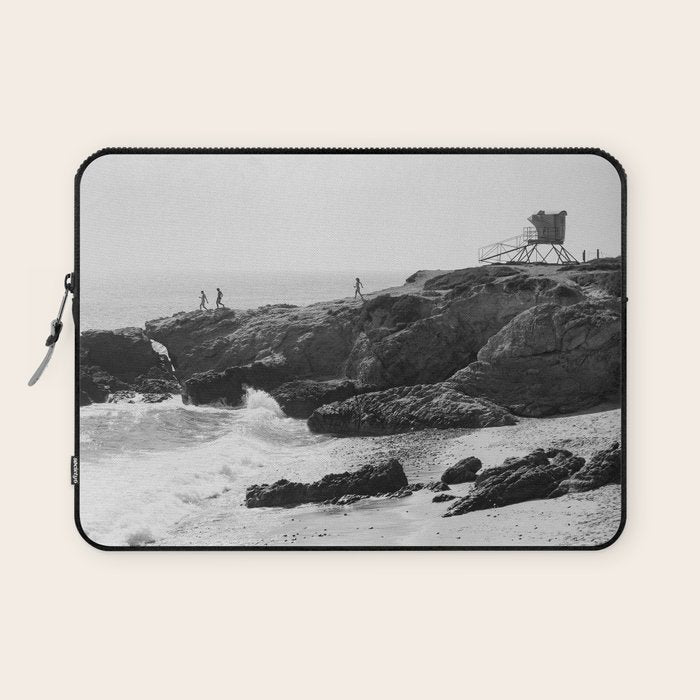 Leo Carrillo State Beach | Malibu California | Black and White Photography | Malibu Photography Laptop Sleeve Gallery Image 1