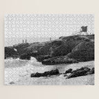 Leo Carrillo State Beach | Malibu California | Black and White Photography | Malibu Photography Jigsaw Puzzle Gallery Image 1