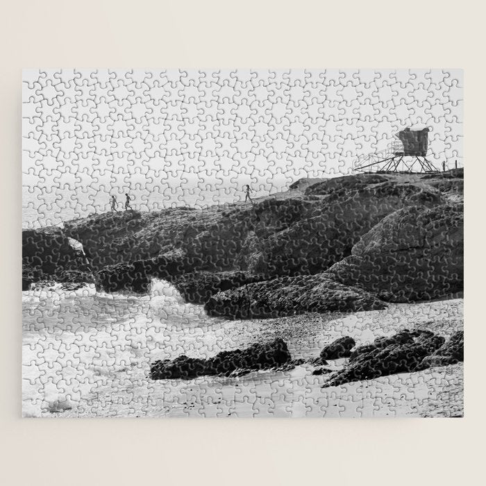 Leo Carrillo State Beach | Malibu California | Black and White Photography | Malibu Photography Jigsaw Puzzle Gallery Image 1
