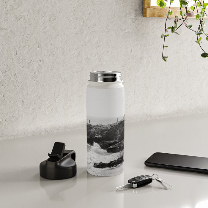 Leo Carrillo State Beach | Malibu California | Black and White Photography | Malibu Photography Water Bottle Gallery Image 4