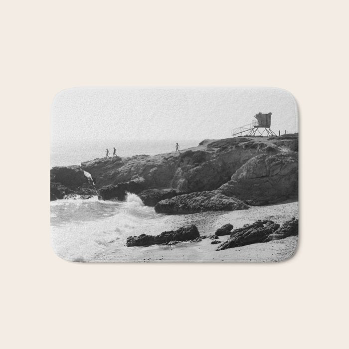 Leo Carrillo State Beach | Malibu California | Black and White Photography | Malibu Photography Bath Mat Gallery Image 1