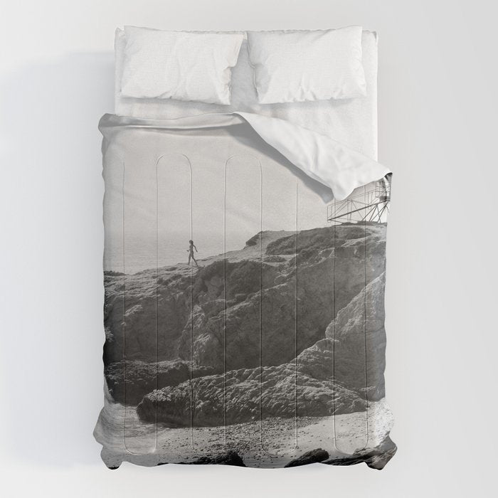 Leo Carrillo State Beach | Malibu California | Black and White Photography | Malibu Photography Comforter Gallery Image 6