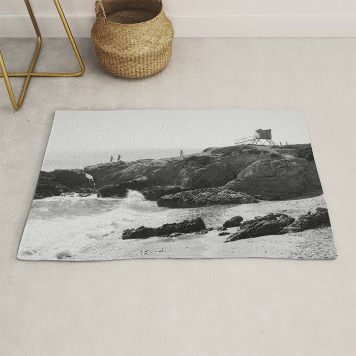 Leo Carrillo State Beach | Malibu California | Black and White Photography | Malibu Photography Rug Gallery Image 1