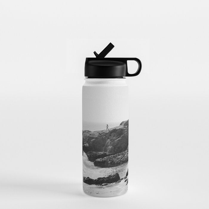 Leo Carrillo State Beach | Malibu California | Black and White Photography | Malibu Photography Water Bottle Gallery Image 1