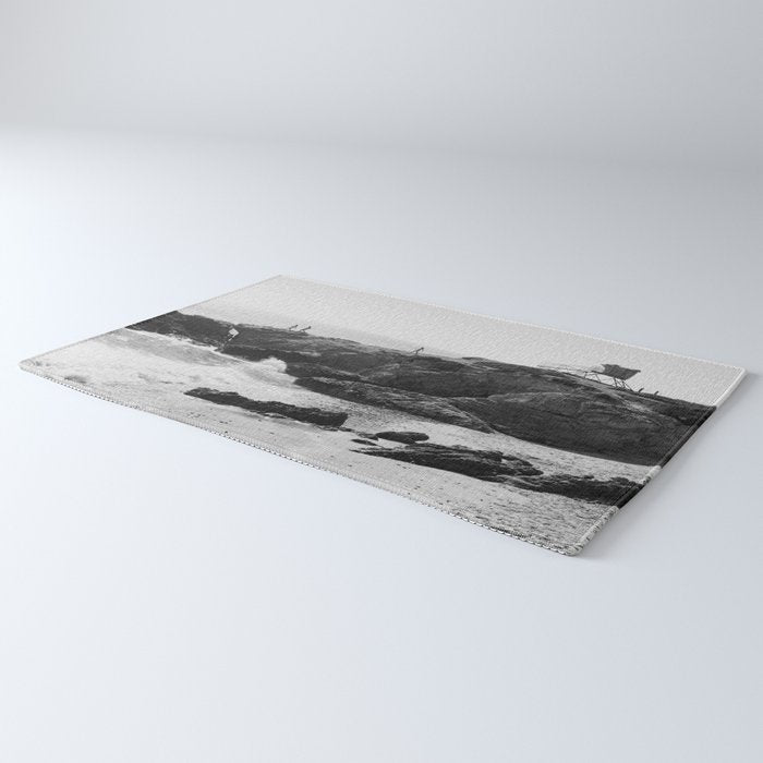 Leo Carrillo State Beach | Malibu California | Black and White Photography | Malibu Photography Rug Gallery Image 3