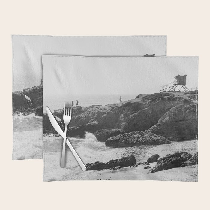 Leo Carrillo State Beach | Malibu California | Black and White Photography | Malibu Photography Placemat Gallery Image 1