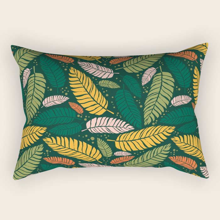 Tropical palm leaves pattern Rectangular Pillow Gallery Image 1
