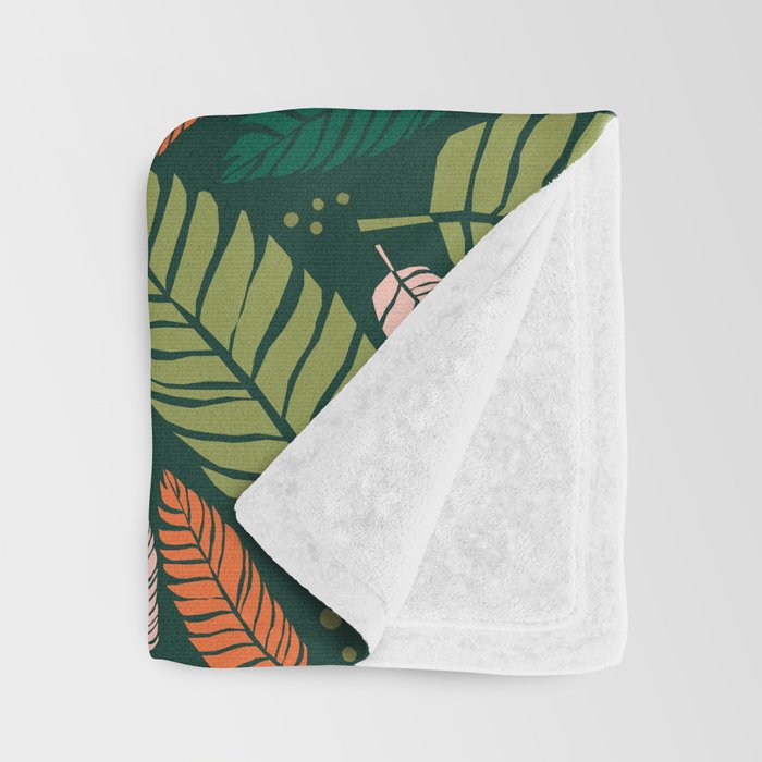 Tropical palm leaves pattern Throw Blanket Gallery Image 3