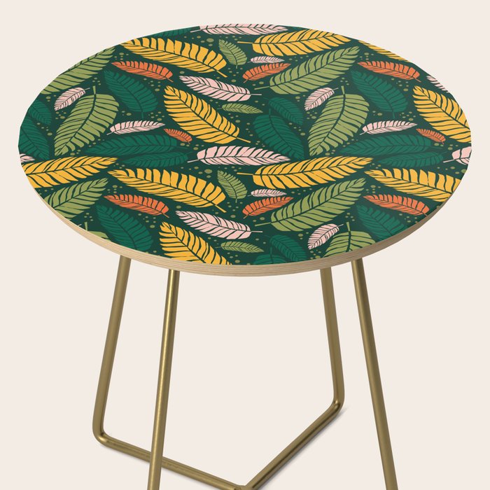 Tropical palm leaves pattern Side Table Gallery Image 2