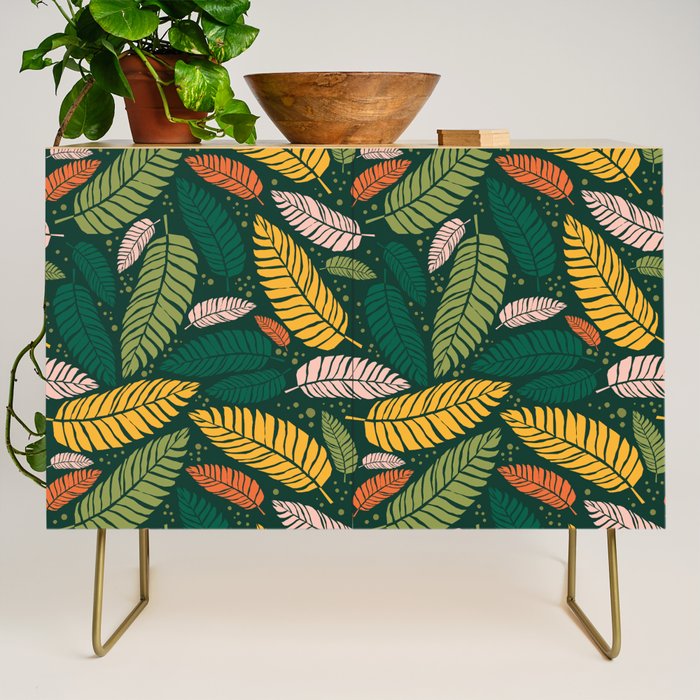 Tropical palm leaves pattern Credenza Gallery Image 1
