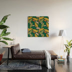 Tropical palm leaves pattern Wood Wall Art Gallery Image 2