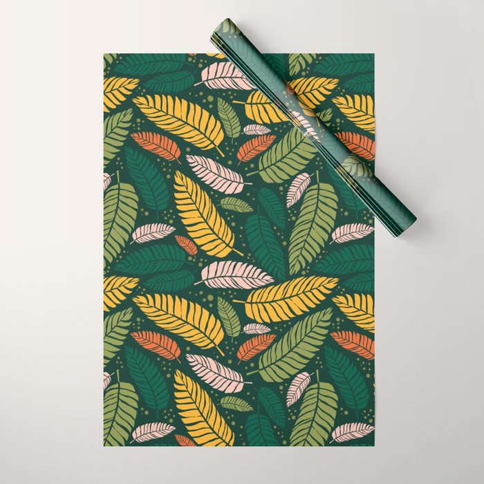 Tropical palm leaves pattern Wrapping Paper Gallery Image 1