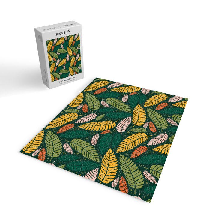 Tropical palm leaves pattern Jigsaw Puzzle Gallery Image 2