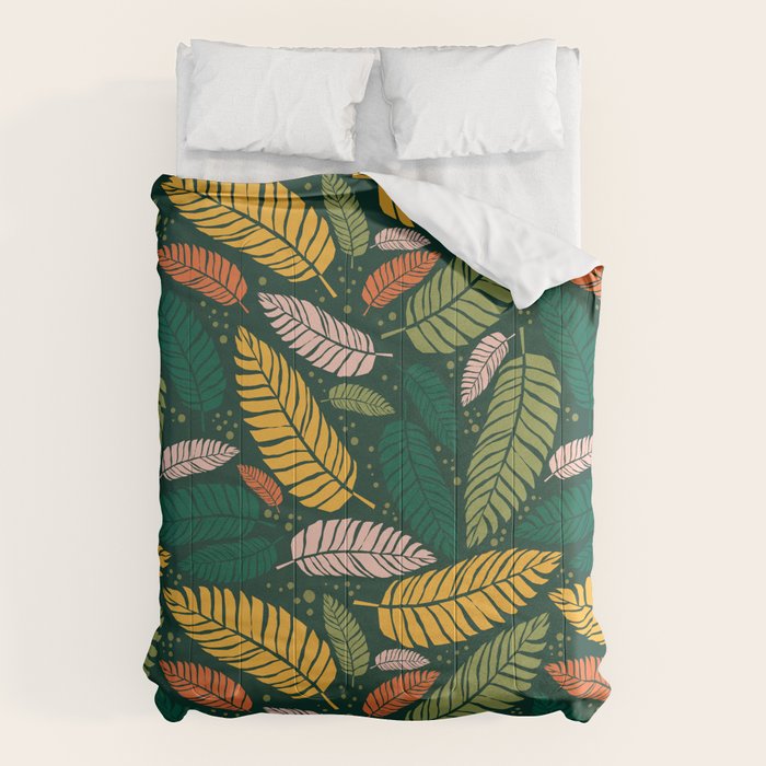 Tropical palm leaves pattern Comforter Gallery Image 6