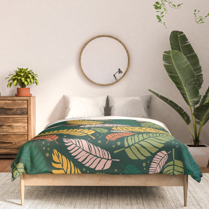 Tropical palm leaves pattern Comforter Gallery Image 3