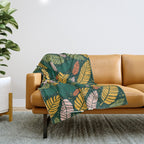Tropical palm leaves pattern Throw Blanket Gallery Image 1