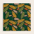 Tropical palm leaves pattern Wood Wall Art Gallery Image 1