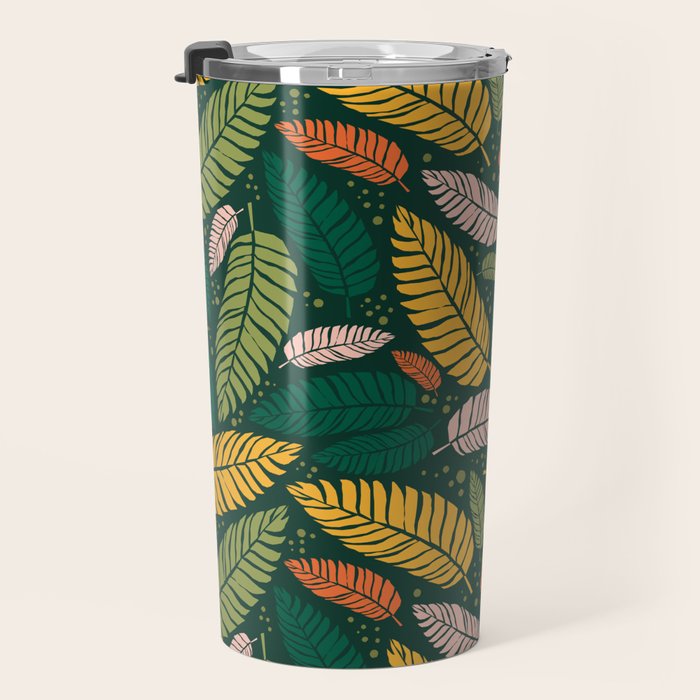 Tropical palm leaves pattern Travel Mug Gallery Image 3