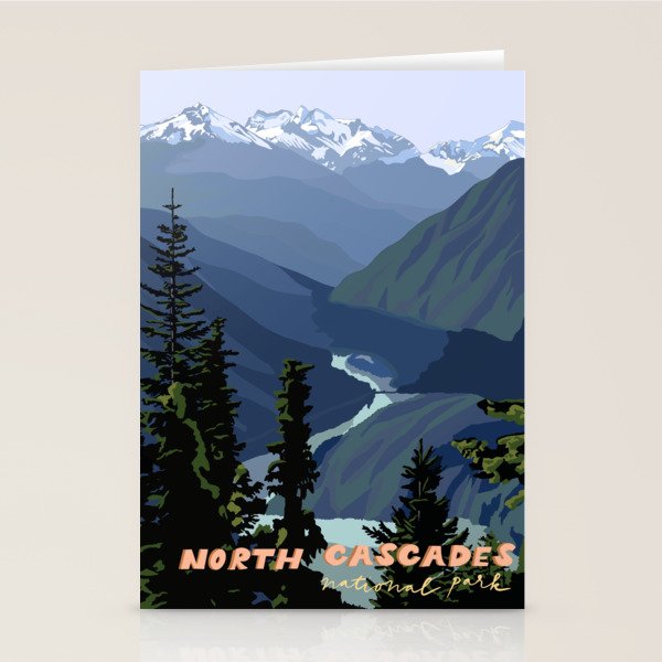 North Cascades National Park, Vintage Stationery Card Gallery Image 1