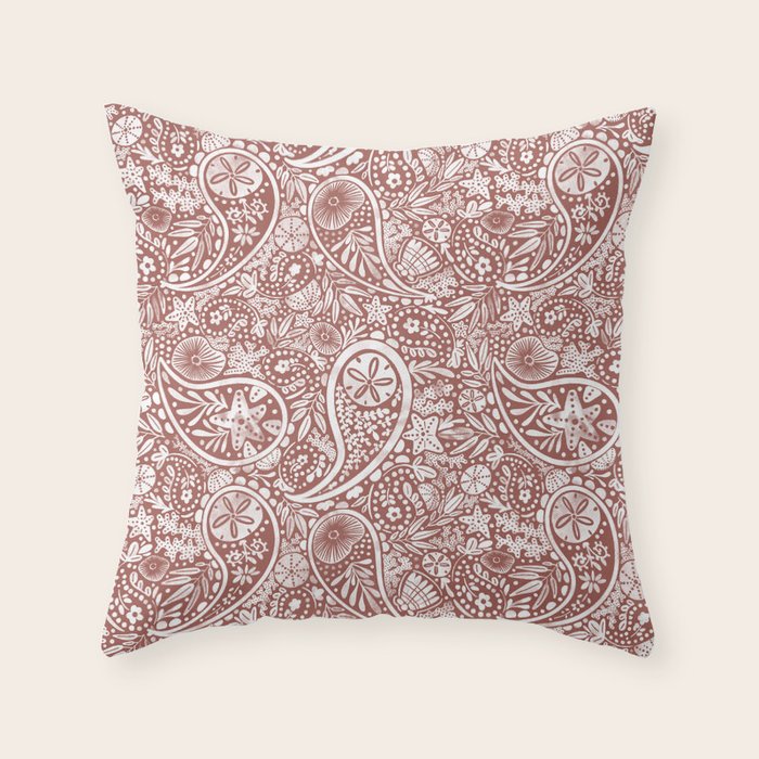 Underwater Paisley Elegance Throw Pillow Gallery Image 6