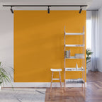 Cheerful Orange Yellow Marigold Solid Colour Wall Mural Gallery Image 1