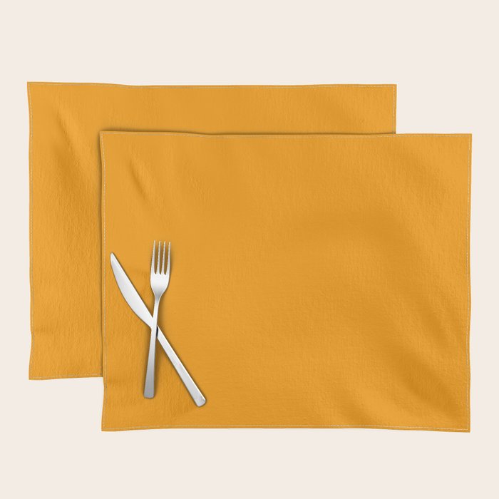 Cheerful Orange Yellow Marigold Solid Colour Placemat Gallery Image 1