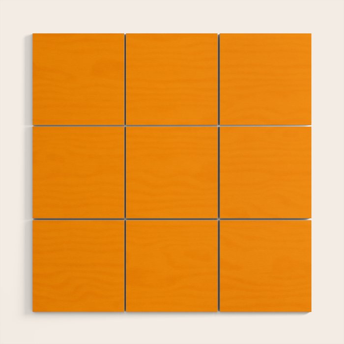 Cheerful Orange Yellow Marigold Solid Colour Wood Wall Art Gallery Image 1
