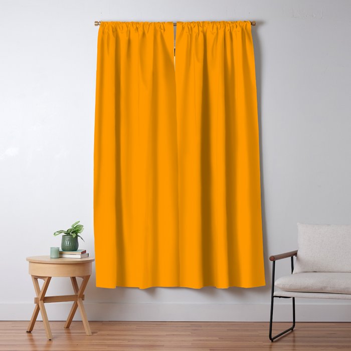 Cheerful Orange Yellow Marigold Solid Colour Window Curtain Gallery Image 5