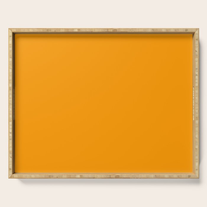 Cheerful Orange Yellow Marigold Solid Colour Serving Tray Gallery Image 1