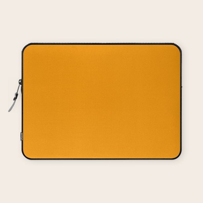 Cheerful Orange Yellow Marigold Solid Colour Laptop Sleeve Gallery Image 1