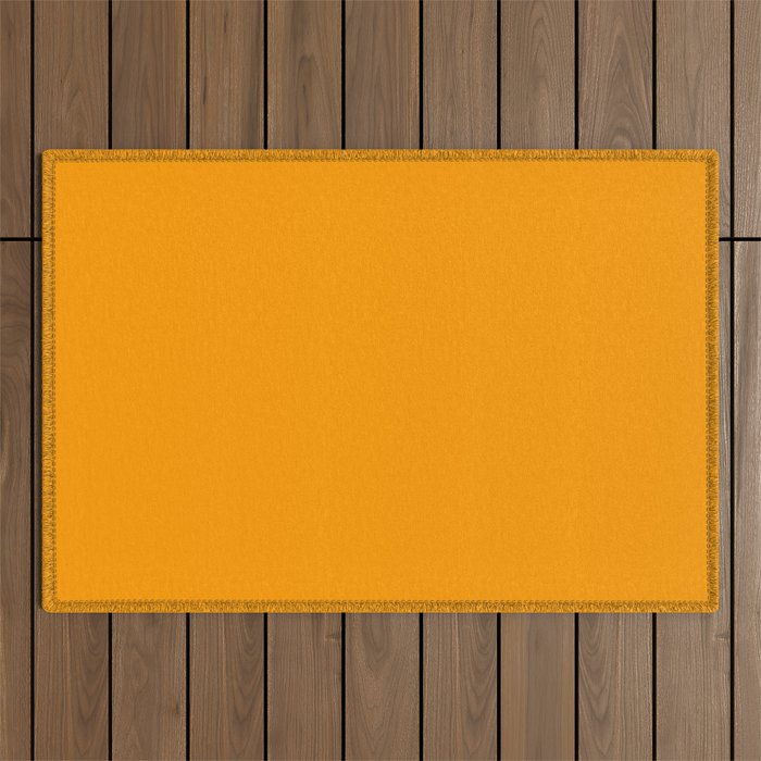 Cheerful Orange Yellow Marigold Solid Colour Outdoor Rug Gallery Image 1