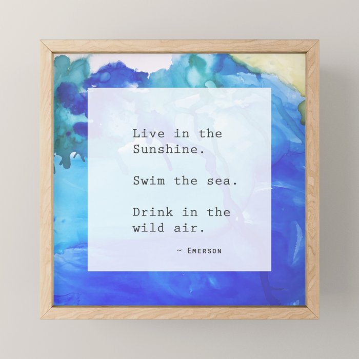 Live in the Sunshine - nature environment quote watercolor abstract Mini Art Print Gallery Image 1