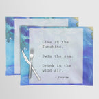 Live in the Sunshine - nature environment quote watercolor abstract Placemat Gallery Image 1