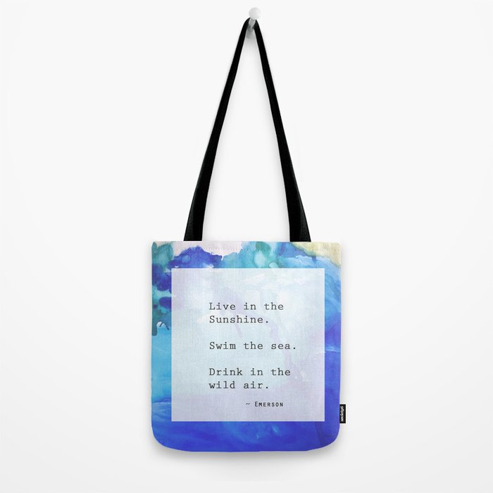 Live in the Sunshine - nature environment quote watercolor abstract Tote Bag Gallery Image 2
